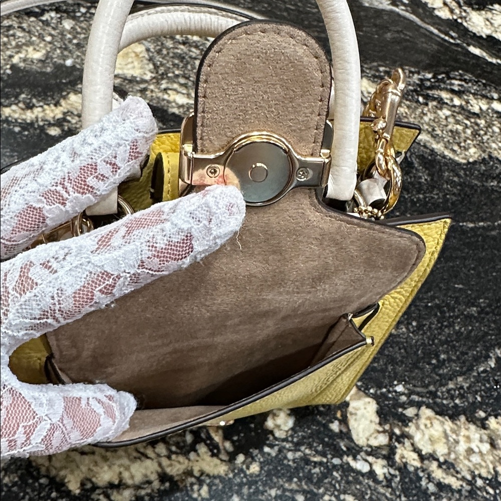 Coach Mini Bag in Yellow and White - Picture 11 of 11